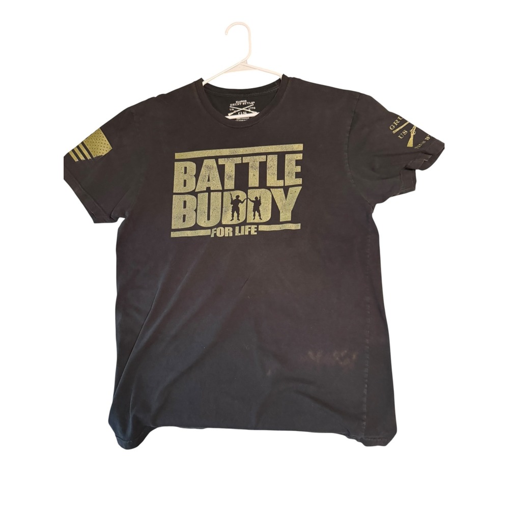 Grunt Style Battle Buddy For Life Graphic T-Shirt Mens XL Black Military Tee